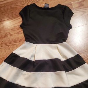 2-Hip black and white girl's party dress